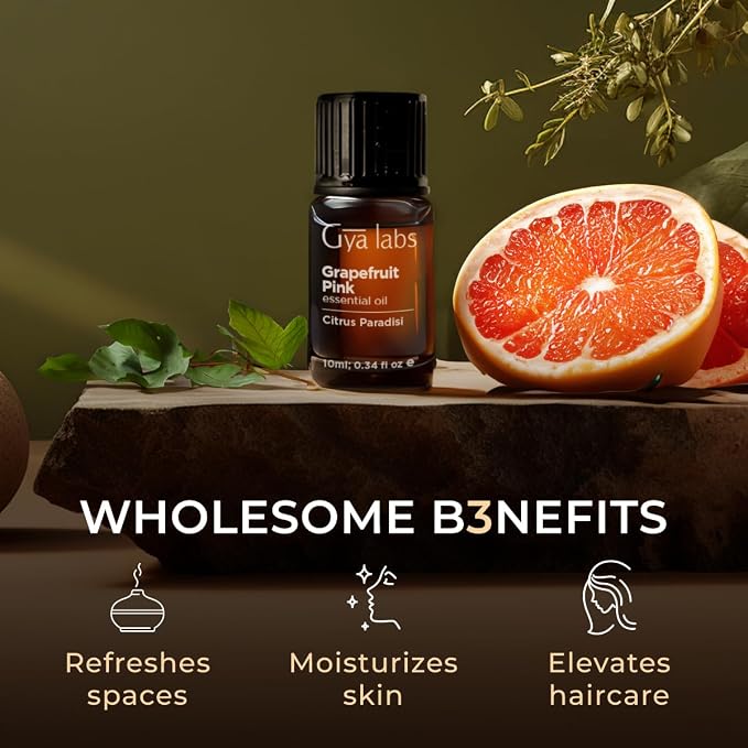 Grapefruit Essential Oil for Diffuser & Lavender Essential Oil for Diffuser Set - Aromatherapy Grade Essential Oils Set - 2x0.34 fl oz - Gya Labs