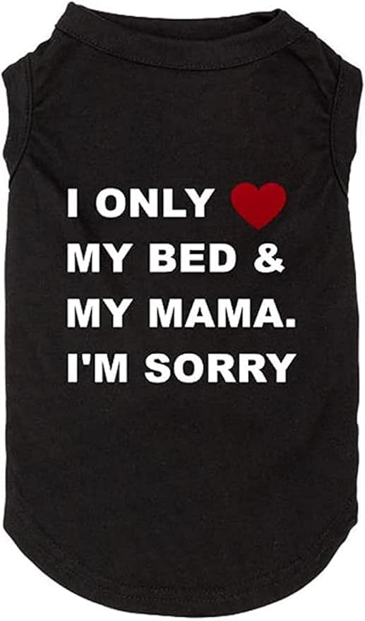 Dog Shirts Letter Printed Vest for Small Large Dogs Slogan Costume Dog Pajamas Puppy Gift Pet Clothes Mama's Boy (X-Large, O-Black)