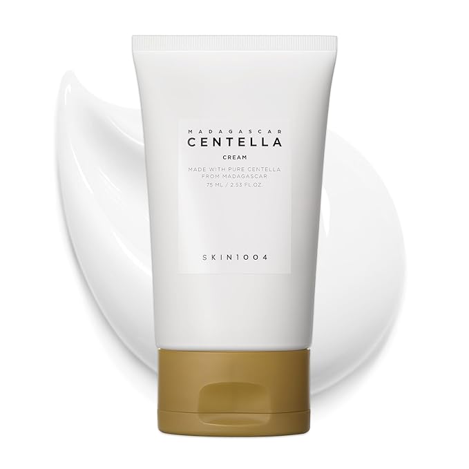 SKIN1004 Madagascar Centella Cream, 2.54 fl.oz, 75ml, Korean Face Moisturiser with Centella Asiatica, Face Cream with Panthenol & Shea Butter, Face Moisturizer for soothing, Daily Korean Skincare