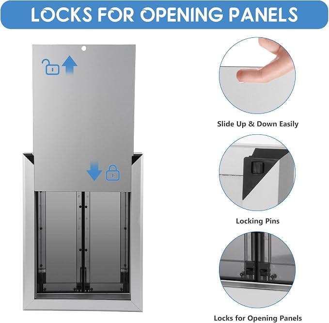 SmarketBuy Large Dog Door, Weatherproof Aluminum Dog Door with Automatic Closing Double Panels Easy to Install Pet Door for Large Dogs and Cats, Closing Panel Included