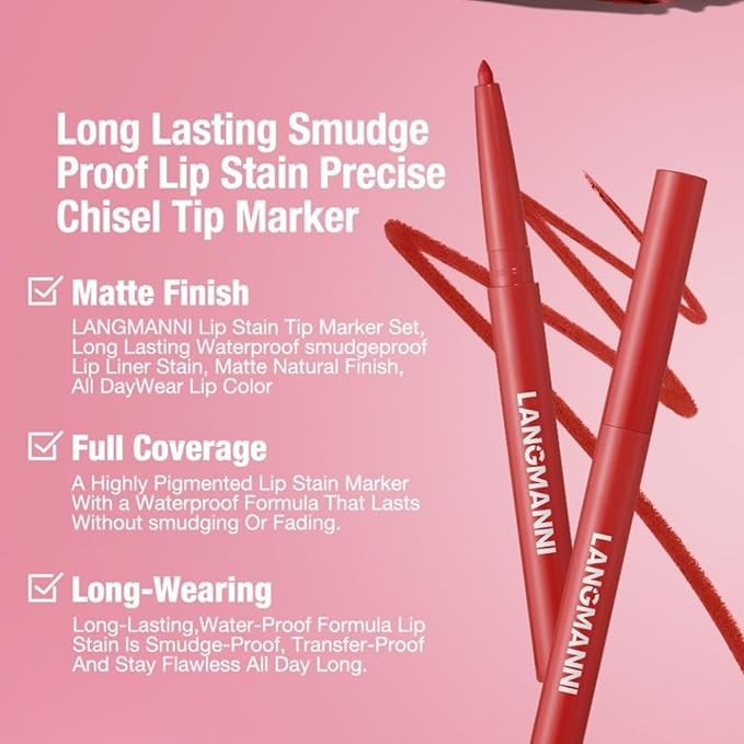 Lip Liner + Lipstick Set (12 Shades) -Matte Lipstick for Women, Silk Finish Hydration Lip Kit, Waterproof Smooth Creamy Texture, Bold to Nude Shades for Everyday & Party Wear, Makeup Gift(11)