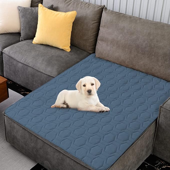 Tcksstex Waterproof and Non-Slip Dog Bed Cover and Pet Blanket Sofa Pet Bed Mat ，car Incontinence Mattress Protectors Furniture Couch Cover for Most Cats Dogs, Pets（52x82- Navy Blue）