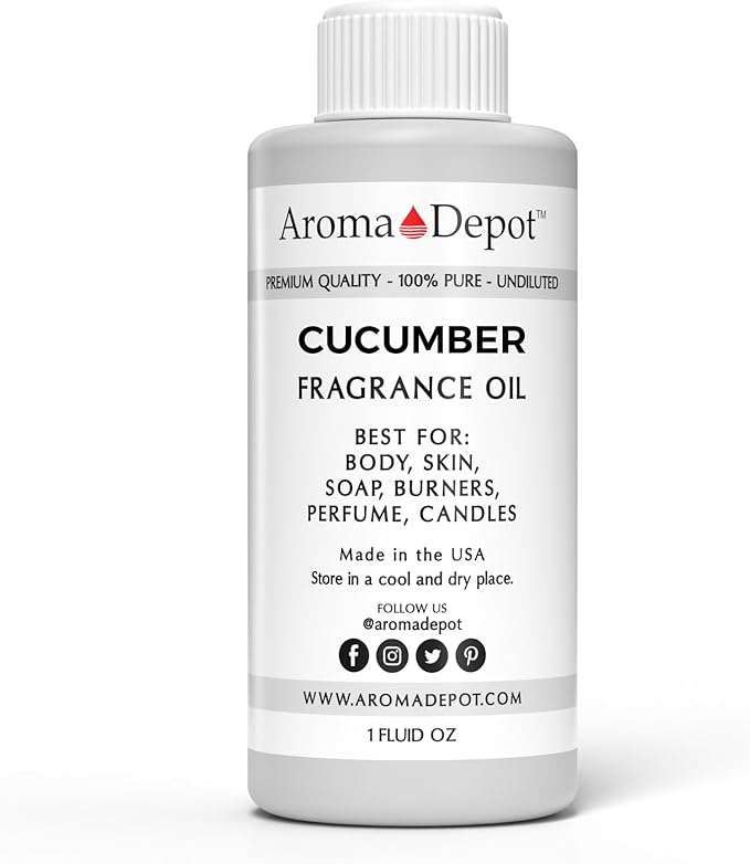 Aroma Depot 1oz / Cucumber Perfume Oil for making, Body Oil, Soap, Candle Making & Incense. Our version is a Premium Quality Undiluted & Alcohol Free