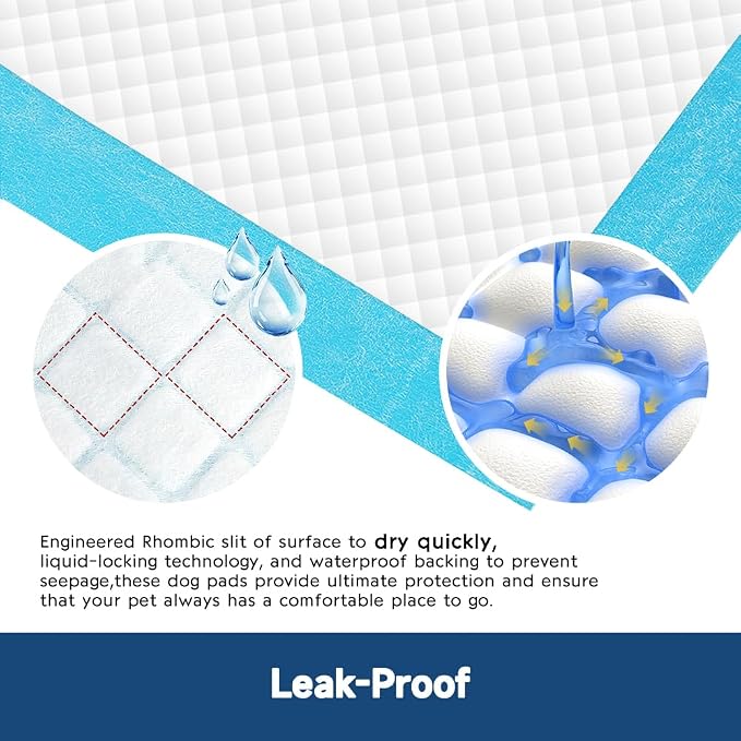100 Count 22” x 22” Disposable Dog Pee Pads | Super Absorbent Leakproof Puppy Pads Quick Drying, Pee Pads for Dogs, Potty Dog Training Pads