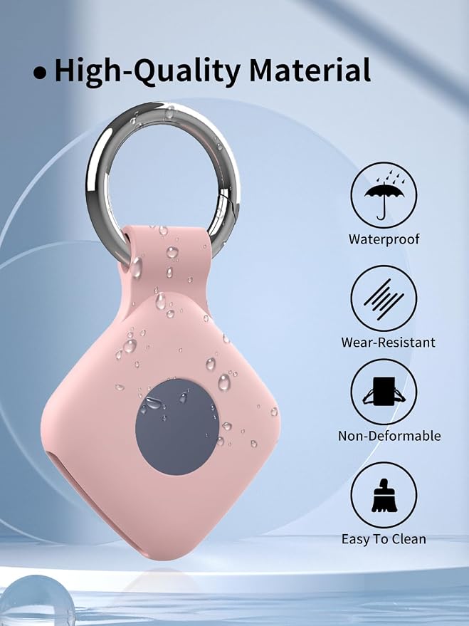 Case for UGREEN Tracker Tags, Shockproof Silicone Cover. | Shockproof & anti - slip, protects against scratches. Precise cutouts ensure full functionality. Pink(2 Pack).