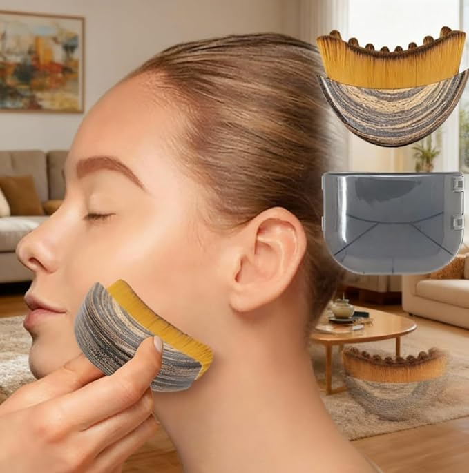 Facial Lymphatic Drainage Massage Brush, Dry Brushing The face, Lymph Contour Facial Brush, Lymphatic Facial Brush, Ergonomic Design for Precise fit to The Skin, Enhancing jawline, Relieving Fatigue
