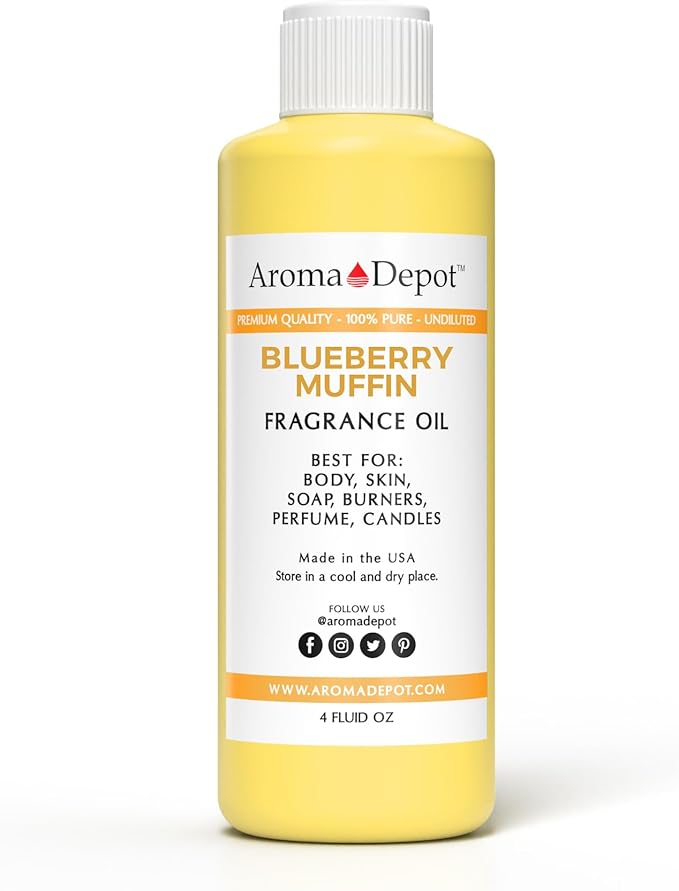 Blueberry Muffin 4 oz. Fragrance Oil I Perfume I Skin Oil I Scented Oil. DIY Projects Such as Candles, Bath Bombs, Body Butters, Creams & Lotions. Few Drops in The Diffuser, Burners, or Warmers.