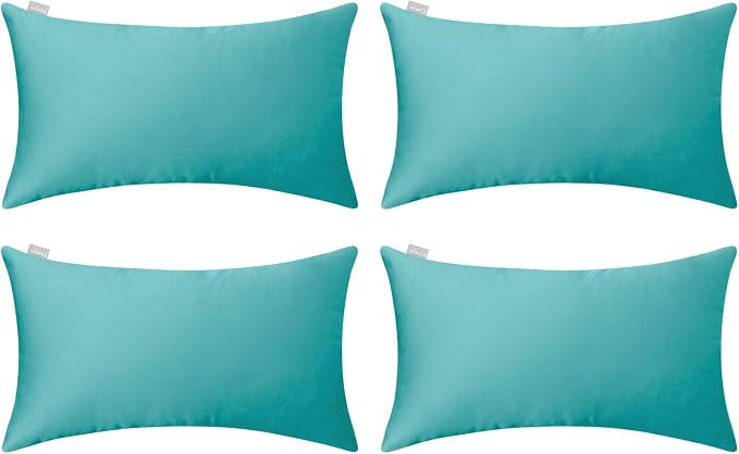 4-Pack 100% Cotton Lumbar Comfortable Solid Decorative Throw Pillow Case,Thmyo Rectangle Cushion Cover Pillowcase Sublimation Blank Pillow Covers DIY Throw Pillowcase(12x20inch/30x50cm, Green)