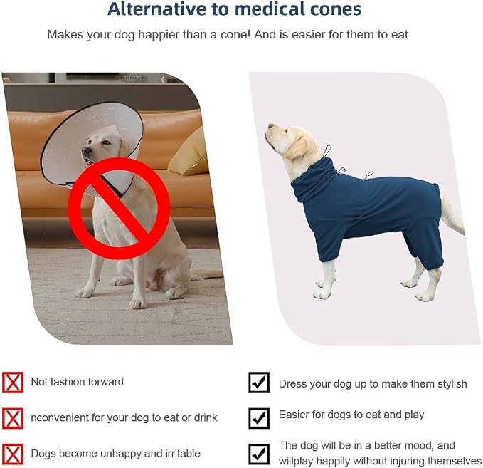 Dog Pajamas for Large Dogs,Extra Large Stretch, Suitable for Adult, Medium-Sized Dogs, Large Pet Jumpsuit Four-Legged Dog Clothes, Pet Clothing. (Blue, 6XL)