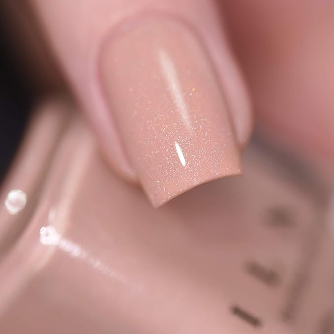 ILNP Overcoat - Creamy Beige Neutral Nude Nail Polish, Subtle Holographic, Chip Resistant, 7-Free, Non-Toxic, Vegan, Cruelty Free, 12ml