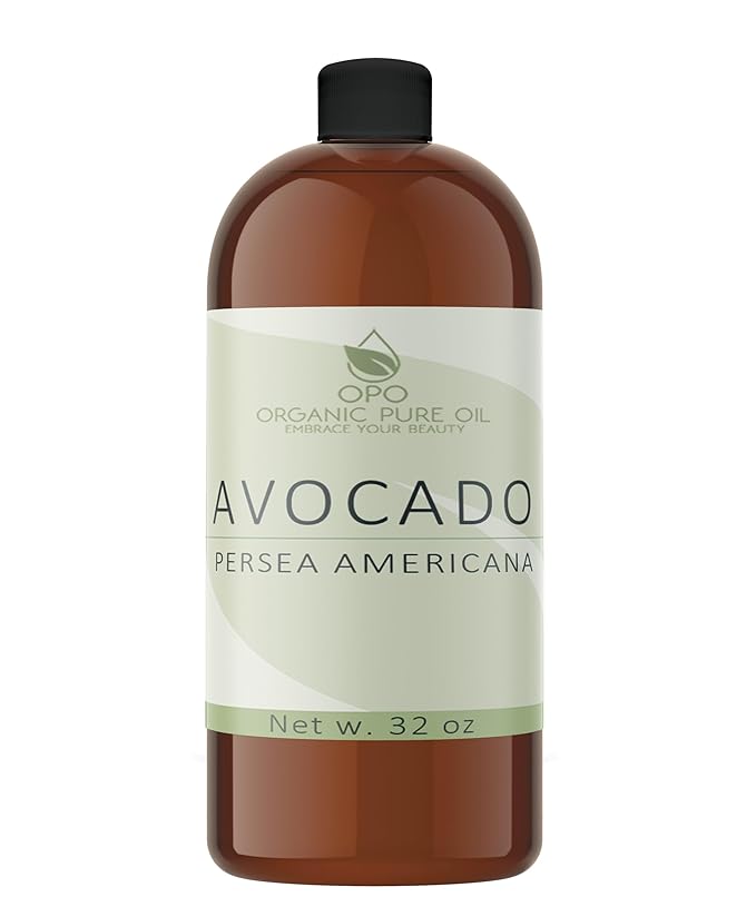 Avocado Oil - Pure, Unrefined, Partially Filtered, Non-GMO, Vegan, Fair Trade, Cold Pressed Peel, Bulk Carrier - 32 oz - for Skin, Hair, Nails, Body & More! Hydrating, Nourishing, Moisturizing