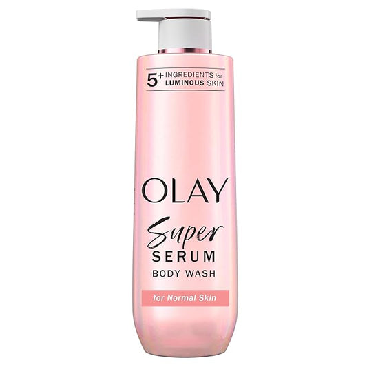 Olay Super Serum Body Wash for Normal Skin, 24hr Long Lasting Hydration, 5+ Ingredient Serum Complex for Bright Even Firm Luminous Skin, 20 fl oz