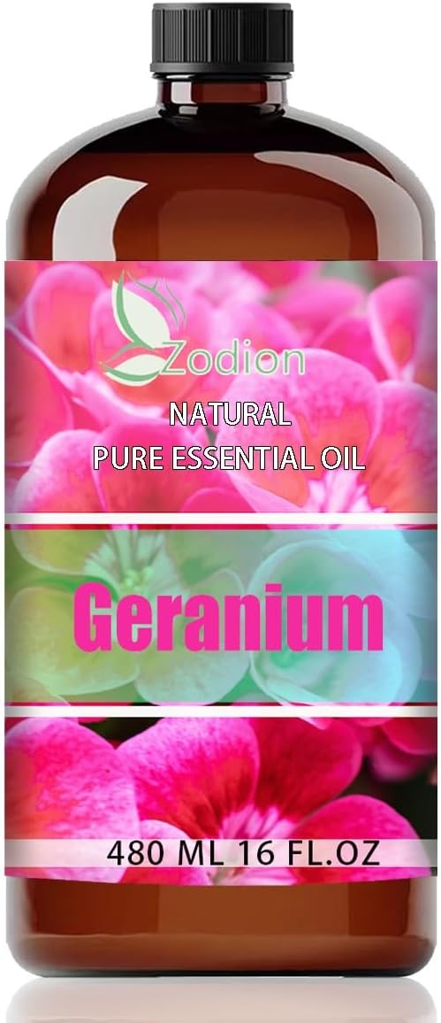 Geranium Essential Oil - Geranium Oil for Diffuser, 16 Fl Oz(480ml) | Candle Making, Soap Making, aroma, Strong Scent, Pure, Natural, Home Fragrance, Massage