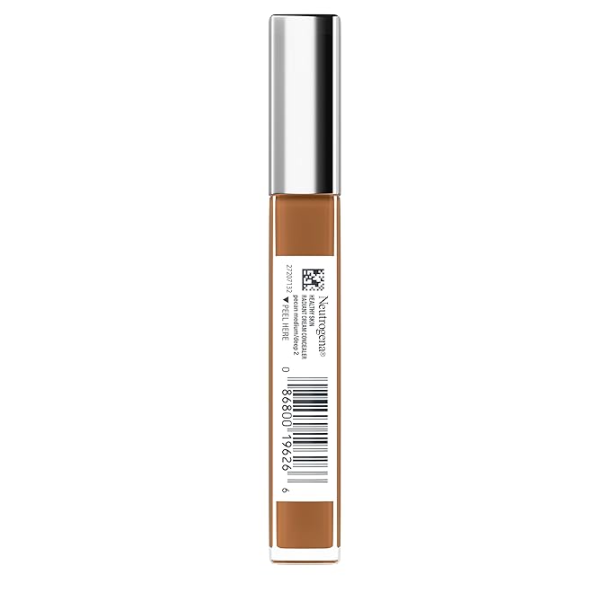 Neutrogena Healthy Skin Radiant Brightening Cream Concealer with Peptides & Vitamin E Antioxidant,Lightweight ing Concealer Cream,Non-Comedogenic,Pecan Medium/Deep 02 with warm undertones,0.24 oz
