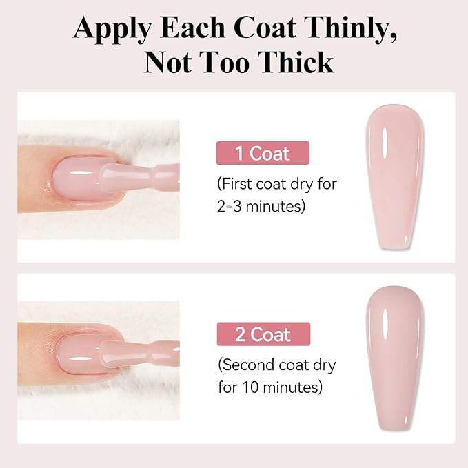 Nude Nail Polish Quick Dry, Natural Sheer Color Nail Lacquer, Long Lasting & Fast Drying, Fingernail Concealer Polish, 12ML for French Manicure Gift