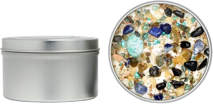 Sagittarius Zodiac Candle (Nov. 22 - Dec. 21) - Soy Candle - All Natural Aromatherapy Candle - Sagittarius Horoscope Candle - Crystal Candles - 8 oz Tin