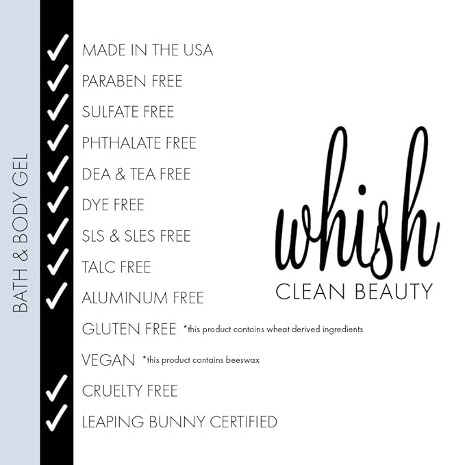 Whish Beauty Pomegranate Body Wash - Moisturizing Bath & Body Gel for Women - Gentle on Sensitive Skin with Shea Butter & Aloe - Sulfate & Paraben Free - 13 fl oz