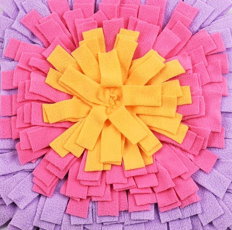 Vedem Small Animal Snuffle Mat Fleece Foraging Mats Interactive Feeding Toy Rabbit Guinea Pig Rat Hamster Anti Slip Treat Dispenser (Purple)