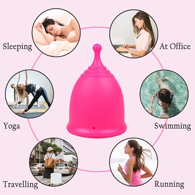 SHORDY Menstrual Cups (Small), Single Pack with Box, Soft & Flexible, Copa Menstrual Kit for Women Upto 12 Hours of Comfort, Eco-Friendly & Safer Alternative to Disc Pads Tampons (Pink)