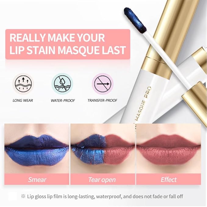 Lip Liner - Peel Off Lip Stain | Long Lasting Matte Lip Tattoo | Transfer Proof, Hydrating Formula with Hyaluronic Acid & Vitamin E | Vegan & Cruelty-Free | for All Skin Types(6#Dusty rose)