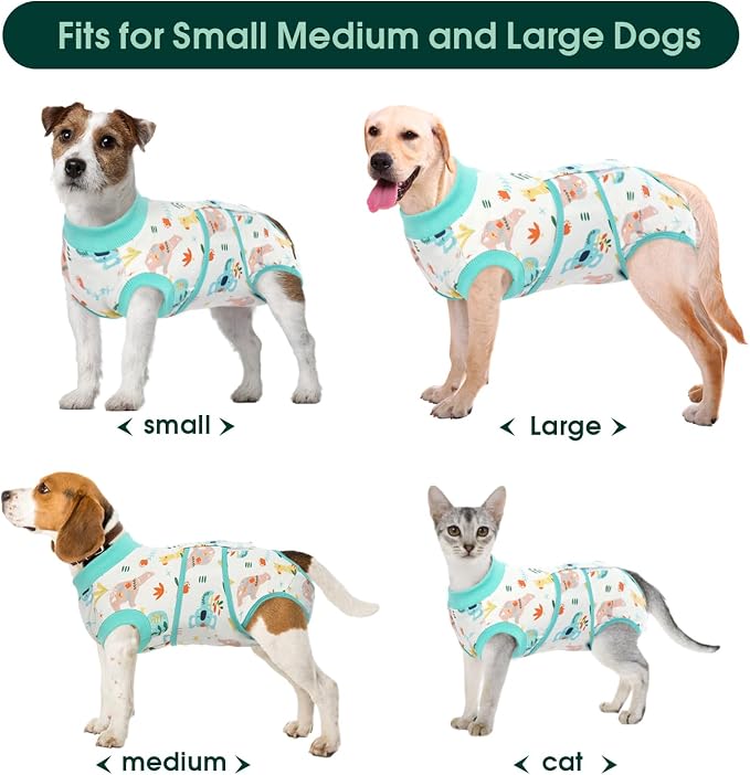 Kuoser Recovery Suit for Dogs Cats, Soft Dog Surgery Suit Female Male Spay | Professional Dog Onesie for Surgery, Substitute E-Collar & Cone, Prevent Licking Dog surgical suit Pet Neuter Suit