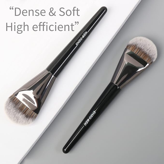 Flat Foundation Brush for Liquid Makeup, Liquid Foundation Brush, Flat Makeup Brush for Foundation, Make up Brushes, Makeup Foundation Brushes. 820 Black