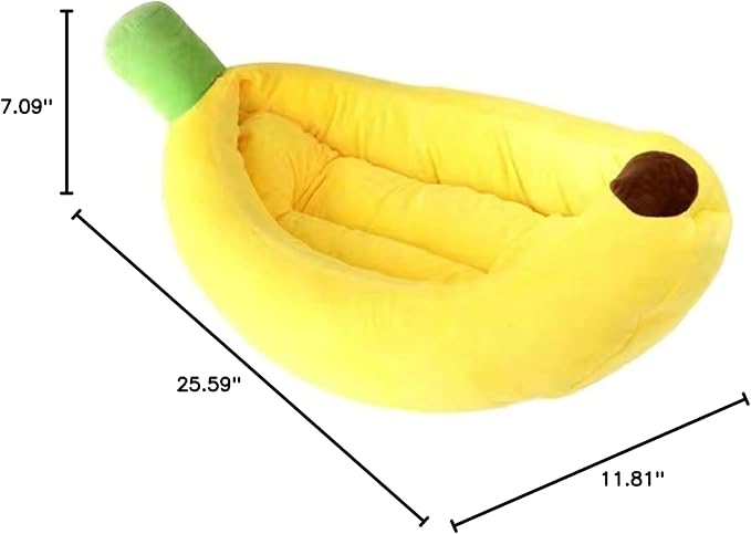 Dog & Cat Bed for Indoor Cats Relaxing Banana Mattress Fluffy Pet Mattress Waterproof Memory Foam Pet Bed with Sides Suitable for Small and Medium-Sized Dogs and Cats Guinea Pig Bed (Small)