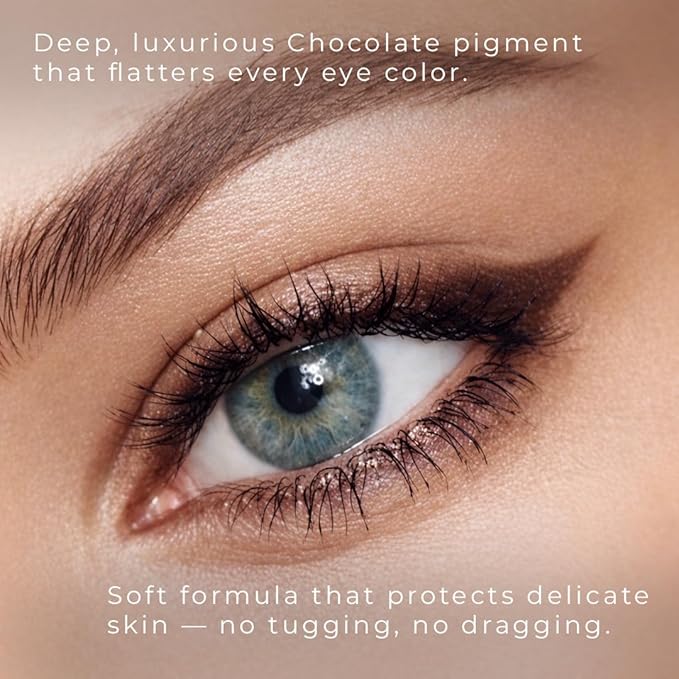 Honeybee Gardens Effortless Eyeliner Pencil, Belgian Chocolate Brown, Smooth Long-Wearing, Rich Pigment, Vegan & Gluten-Free