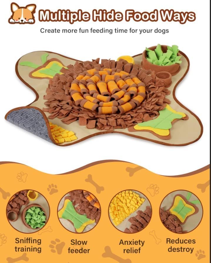 HOPET Snuffle Mat for Dogs Large Breed,Interactive Sniff Feeding Training Mat for Puppy Slow Feeder, Mental Stimulation & Slow Feeding Game for All Breeds