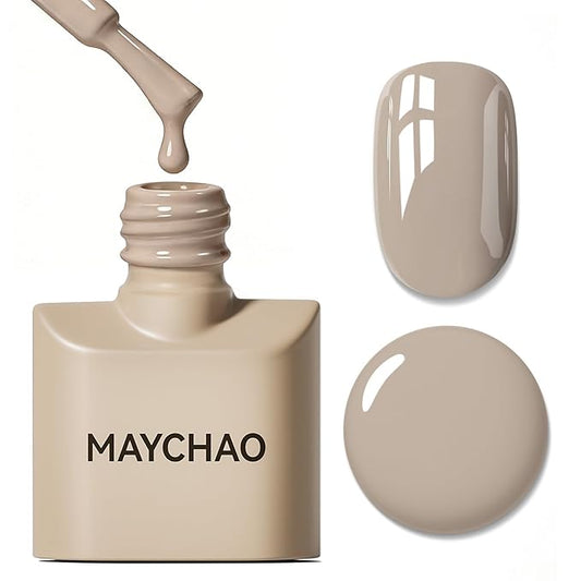 MAYCHAO 15ML Neutral Nude Gel Nail Polish 1Pc Natural Nude Gel Polish Soak Off UV LED Nail Polish Nail Art Starter Manicure Salon DIY at Home, 0.5 OZ