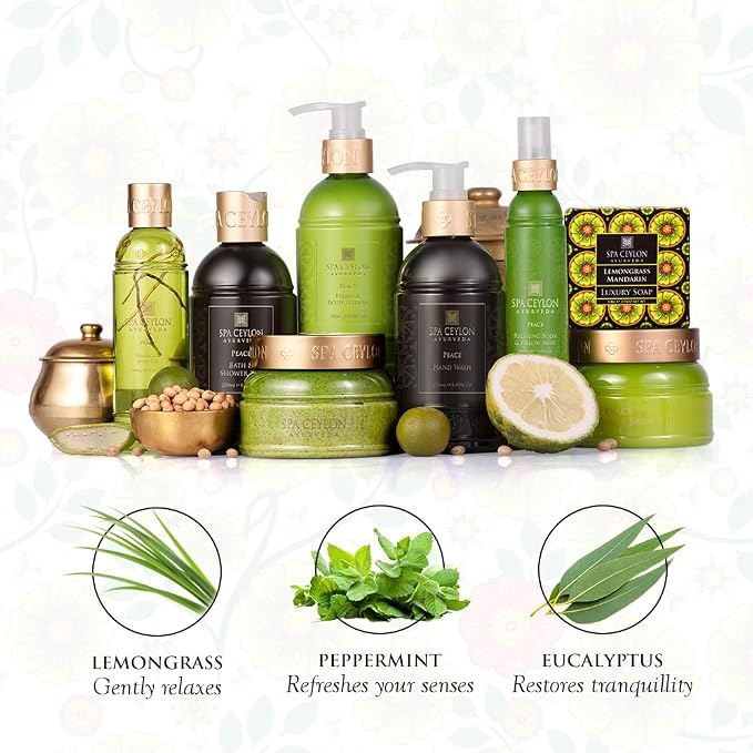 SPA CEYLON Peace Relaxing Body and Pillow Mist | Herbal Skin Care Spray with Lemongrass, Lavender and Peppermint | Hydrating & Calming | Vegan & Cruelty-Free