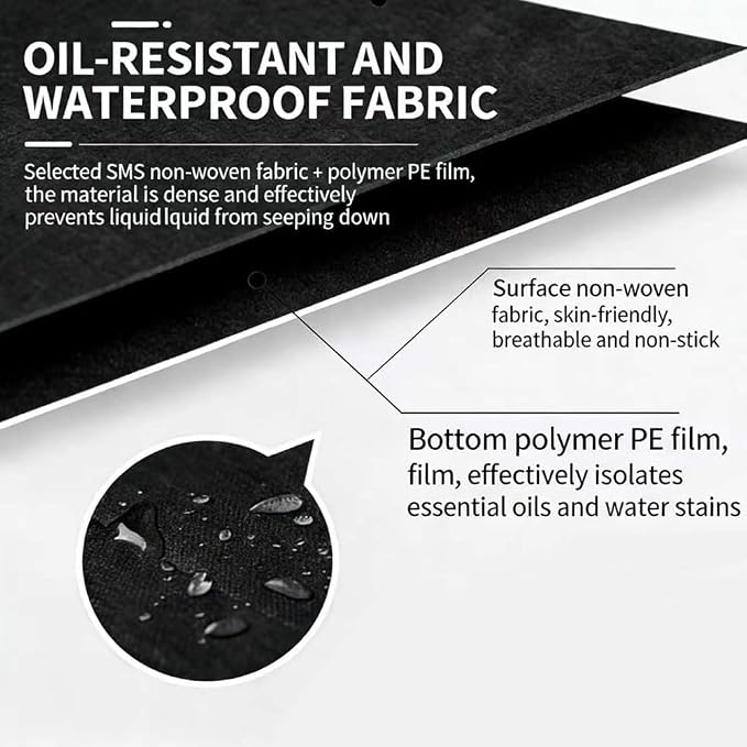 100Pcs Disposable Bed Sheets 31.5"x71"Coated Non-Woven Massage Table Sheets,Waterproof & Oil-Proof,Hygienic & Comfortable for Massage,Tattoo,Beauty,Spa,Breathable & Durable(Black)