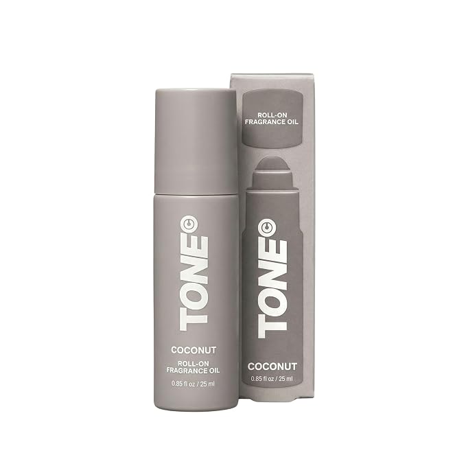 TONE Roll-on Fragrance Oil for Men, Coconut, Fragrance Oil with Notes of Coconut, Vanilla, and Sandalwood, 0.85 fl oz