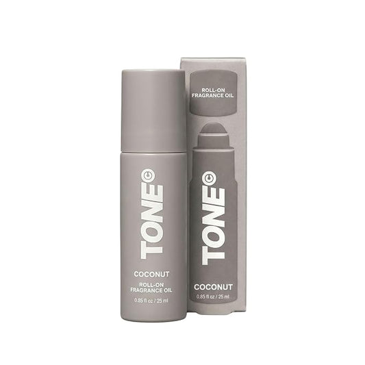 TONE Roll-on Fragrance Oil for Men, Coconut, Fragrance Oil with Notes of Coconut, Vanilla, and Sandalwood, 0.85 fl oz