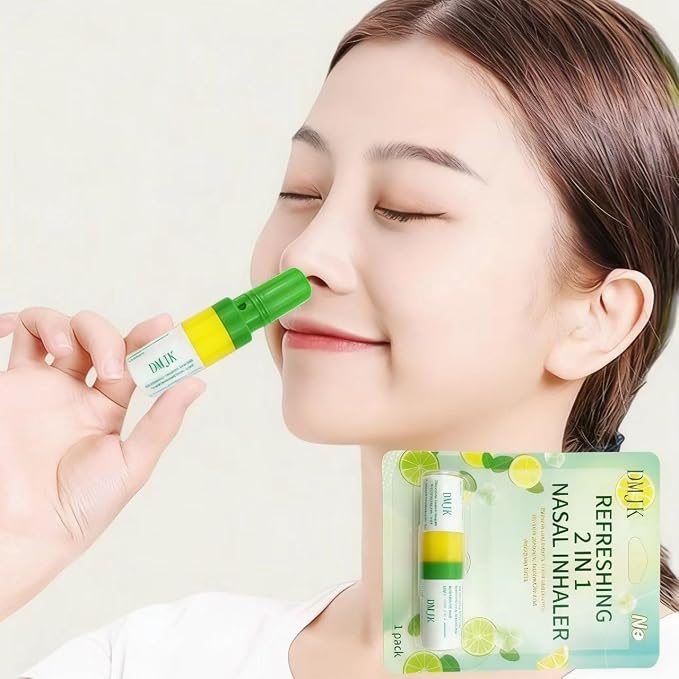 Zonebutton Nasal Inhaler Stick Pack of 3, Aromatherapy Essential Oil Inhaler with Menthol & Mint, Cooling Herbal Scent for Daily Refresh, Focus, Home, Work & Travel(Lemon)