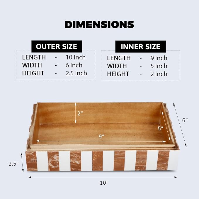 Handicrafts Home Decorative Storage Box 10x6 – Remote Organizer Box with Lid, Modern Decorative Keepsake Box, Boho Shelf Décor, Memory Box for Photos or Letters, Decorative Box for Table Décor