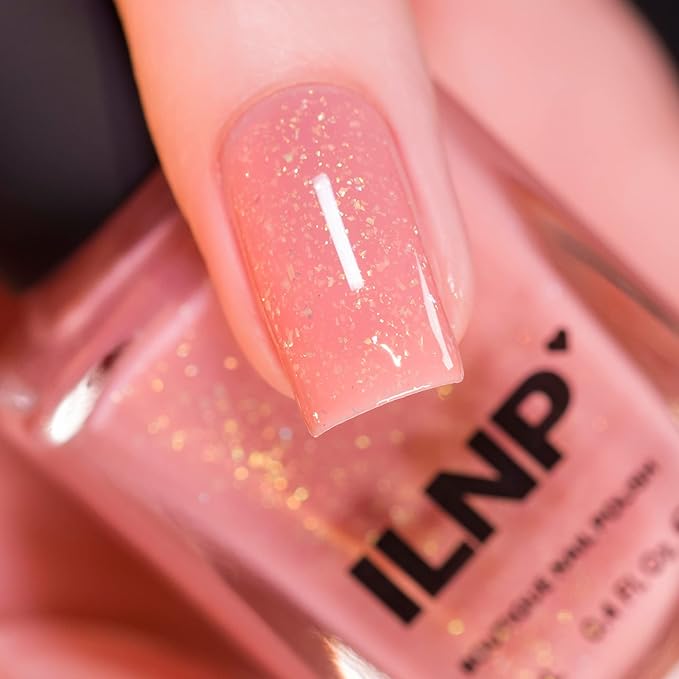 ILNP Whisper - Warm Pink Shimmer Jelly Nail Polish
