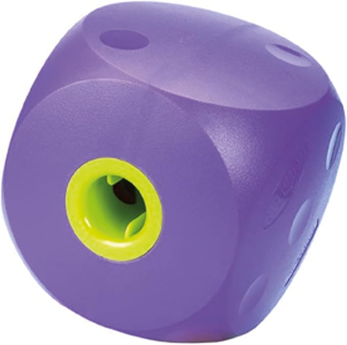 Kruuse Buster Cube Dog Toy – Large, Purple – Interactive Treat Dispensing Puzzle Feeder for Dogs – Durable, Mentally Stimulating Enrichment Toy for Slower Eating & Boredom Reduction
