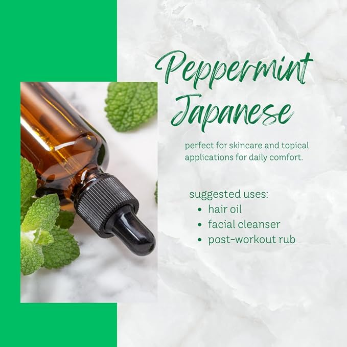GreenHealth Japanese Peppermint Essential Oil - 128 fl oz (1 Gallon) - 100% Pure & Natural Mentha Arvensis Oil - Bulk Size for Diffusers, Cleaning, Candles, Aromatherapy & DIY Use