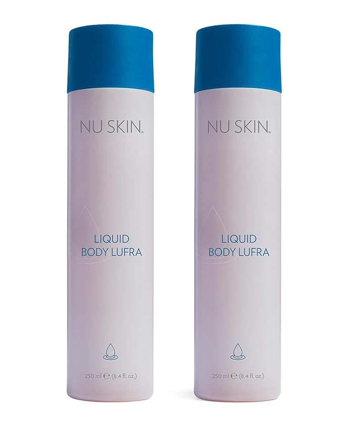 Nu Skin Liquid Body Lufra | Exfoliating and Face Moisturizer, Body Wash For Skin Care | With Ground Walnut Shells, Aloe Vera, Glycerin | Wet skin with Water-work into lather-rinse | 8.4 Fl Oz | 2 Pack