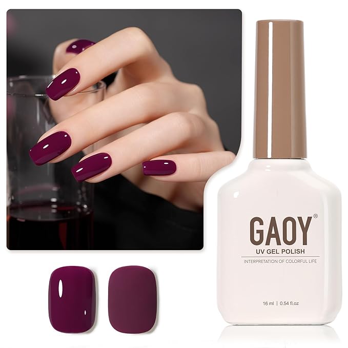 GAOY Jelly Purple Gel Nail Polish, 16ml Soak Off Gel Polish, UV Light Cure for Nail Art DIY Manicure at Home, 2018 Purple Berry