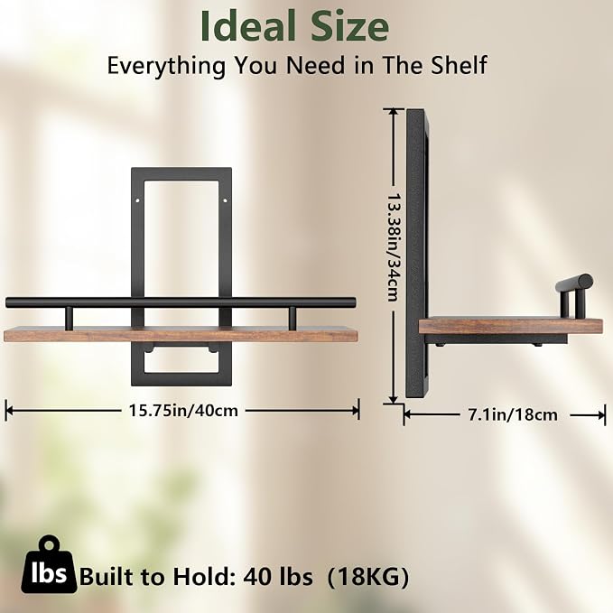 Sbosbo Floating Shelves for Wall Plant Shelf Indoor Wall Mounted Shelves | Wall Planters for Indoor Floating Plant Shelves for Bedroom, Living Room, Kitchen, Office, Bathroom Decor (2 Pack)