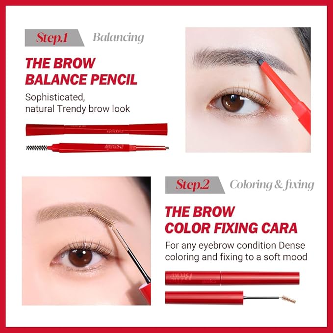 Espoir The Brow Balance Pencil #3 Soft Brown | Eye Brow Pencil that's Natural and Easy to Draw without Clumping | A Detailed and Rich Eyebrow Texture | Korean Makeup