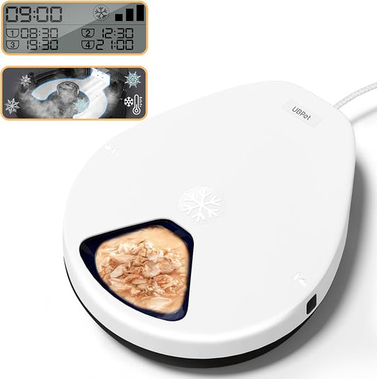 Automatic Cat Feeder Wet Food, 2026 Upgraded Refrigerated Auto Cat Feeder with Semiconductor Cooling, 4 Days Freshness 5 Meals, Pet Food Dispenser for Cats and Small Dogs, Easy to Clean