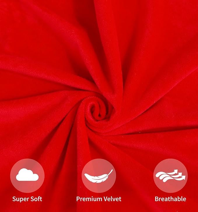 Pack of 2 Christmas Red Pillow Covers 20x20 Inch Decorative Throw Pillow Cover, Velvet Pillowcases for Couch Sofa Bed, Home Boho Decor, Modern Soft Cushion Covers