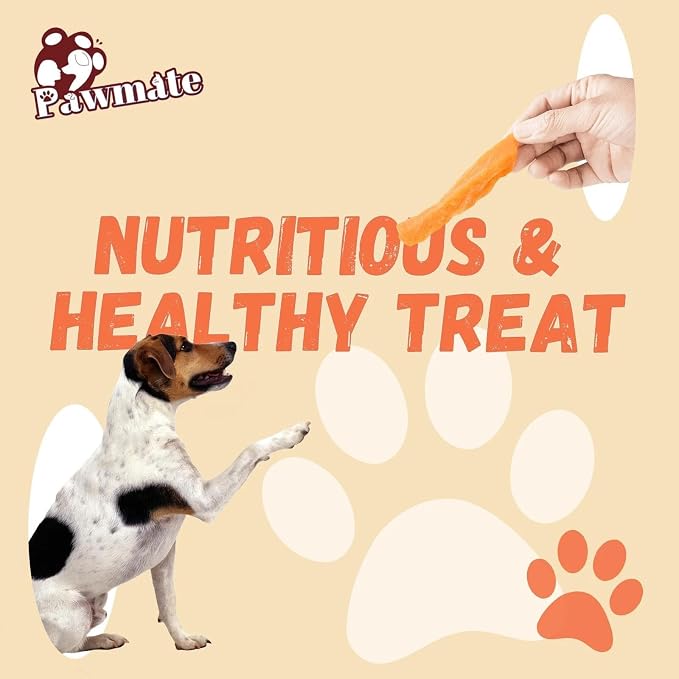 Pawmate Sweet Potato Dog Treats, Healthy Low Fat Dog Chews 10.6oz | Rawhide Free Grain Free Training Treats for Small Medium Large Dogs 27-31 Counts