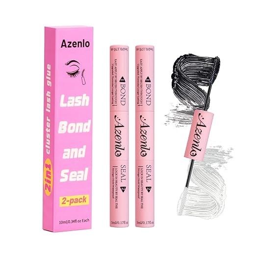 2-Pack Cluster Lash Glue Set - Dual-Ended Bond & Seal Adhesive, Waterproof & Long Lasting, Easy Application for Lash Extensions