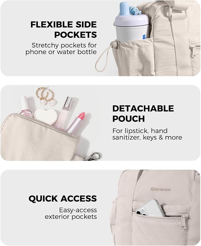Small Gym Bag for Women - Puffer Duffle Weekender Work Duffel Carry on Overnight Nurse Dance Yoga Workout Tote Bag with Yoga Mat Holder Wet Compartment Coin Purse BPA-Free