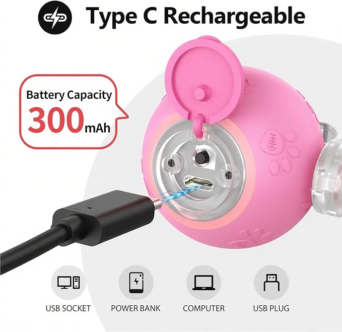 Speed 2.0 Tail Interactive Cat Toys, Rechargeable Ball for Indoor Cats