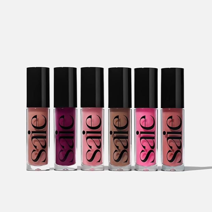 Saie Glossybounce - Hydrating Lip Gloss and Tinted Lip Oil Hybrid with Hyaluronic Acid & Jojoba Oil for Non-Sticky, Ultra-Shiny, Plump & Soft Lips - Everyday Makeup Essential - Play (.17 oz)